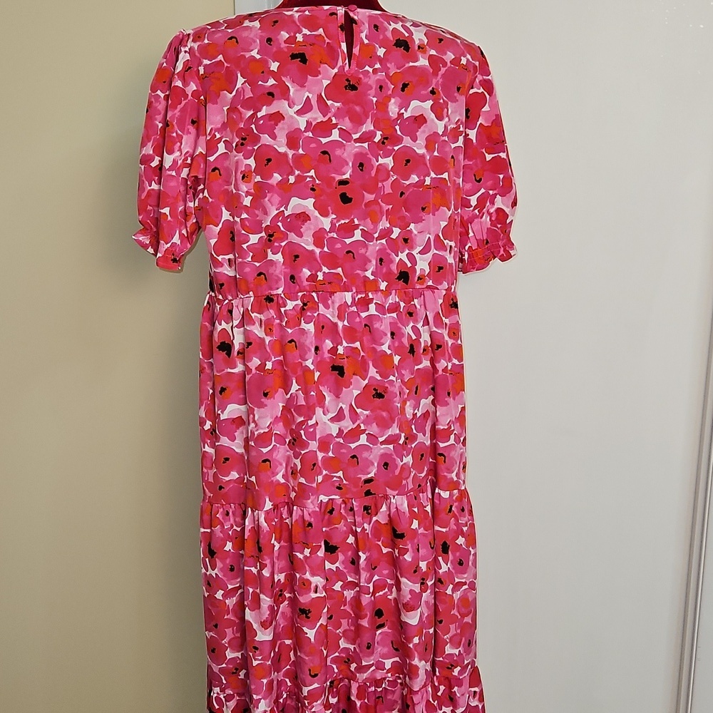 Floral Pink Maxi Dress Size Large - Picture 4 of 6